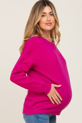 Magenta Basic Maternity Sweatshirt