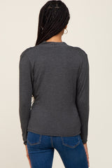 Charcoal Long Sleeve Wrap Nursing Top