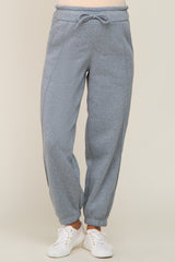 Heather Grey Paper Bag Waist Maternity Joggers