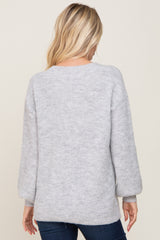 Heather Grey Soft V-Neck Sweater