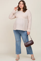 Light Blue Distressed Crop Maternity Plus Jeans