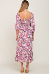 Purple Multi-Color Floral Maternity Maxi Dress