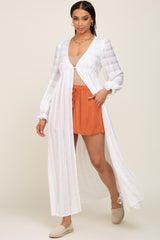 White Long Sleeve Cover-Up