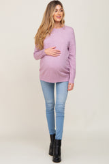 Lavender Knit Long Sleeve Maternity Top