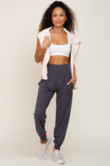 Charcoal Soft Maternity Jogger Pants