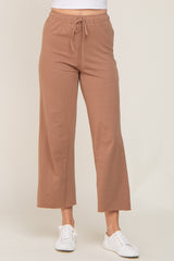 Mocha Basic Drawstring Waist Lounge Pants