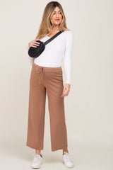 Mocha Basic Drawstring Waist Maternity Lounge Pants