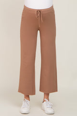 Mocha Basic Drawstring Waist Maternity Lounge Pants