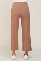 Mocha Basic Drawstring Waist Maternity Lounge Pants