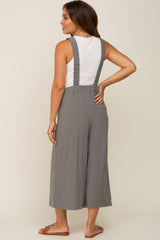 Olive Sleeveless Cropped Maternity Jumpsuit