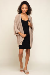 Beige Dolman Short Sleeve Cardigan