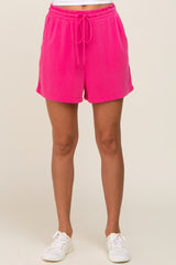 Fuchsia Drawstring Waist Shorts