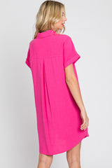 Fuchsia Button Down Dress