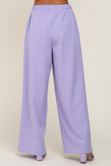 Lavender Drawstring Wide Leg Pants