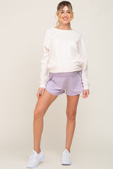 Lavender Wrap Side Maternity Track Shorts