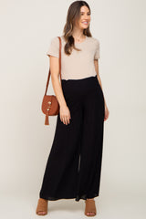 Black Maternity Wide Leg Pants