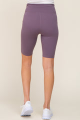 Lavender High Waist Maternity Bike Shorts