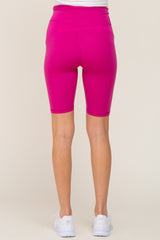 Fuchsia High Waist Maternity Bike Shorts