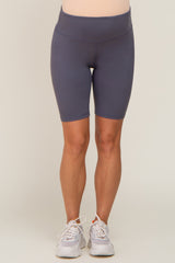 Charcoal High Waist Maternity Bike Shorts