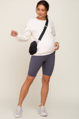 Charcoal High Waist Maternity Bike Shorts