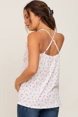 Ivory Ruffle Accent Maternity Tank Top