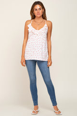 Ivory Ruffle Accent Tank Top