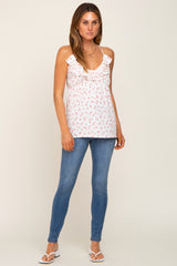 Ivory Ruffle Accent Tank Top