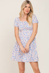 White Floral Short Sleeve Maternity Dress