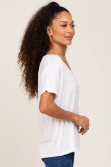 Ivory V-Neck Dolman Sleeve Top