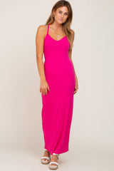 Fuchsia Racerback Maternity Maxi Dress