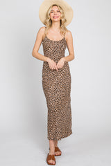 Black Animal Print Sleeveless Maxi