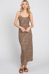 Black Animal Print Sleeveless Maxi