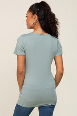 Mint Wrap Front Nursing Top