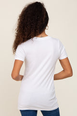 White Basic V-Neck Tee