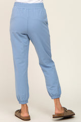 Blue Basic Pocketed Sweatpants