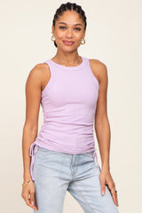 Lavender Ruched Tie Tank Top