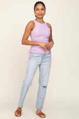 Lavender Ruched Tie Tank Top