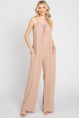 Taupe Halter Neck Jumpsuit