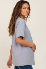 Heather Grey Oversized Basic Maternity Tee