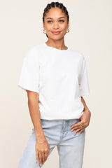 Ivory Oversized Basic Maternity Tee