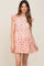 Light Peach Floral Ruffle Accent Maternity Mini Dress