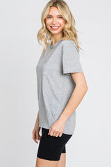 Heather Grey Basic Front Pocket T-Shirt