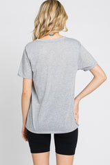 Heather Grey Basic Front Pocket T-Shirt