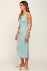 Mint Sleeveless Ribbed Midi Dress