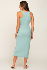 Mint Sleeveless Ribbed Midi Dress