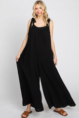 Black Tie Strap Wide Leg Jumpsuit