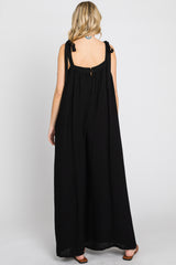 Black Tie Strap Wide Leg Jumpsuit