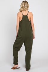 Green Front Pocket Jumpsuit