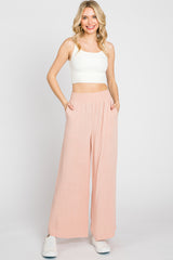 Light Pink Wide Leg Maternity Pants