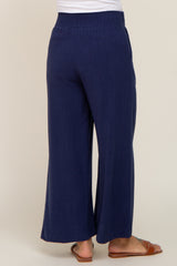 Navy Wide Leg Maternity Pants